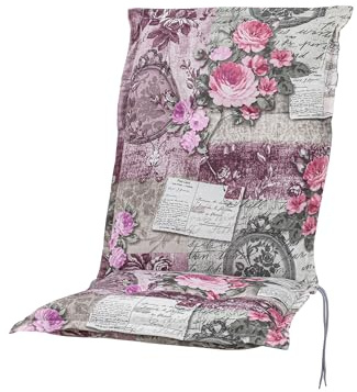 Kettler Polen KETTtex 0798 Auflage Mittellehner Florence Blumen rosa-grau Landhaus Sitzpolster 110x50x8 cm