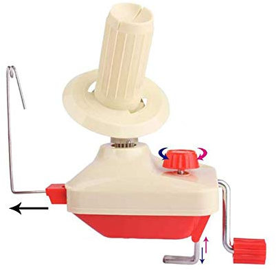 ANCLLO Tragbarer handbetriebener Swift Garnfaserfaden Knäuel Wolle Wickler Strickrolle Ordentlich Maschinenhalter Werkzeug Beige Rot