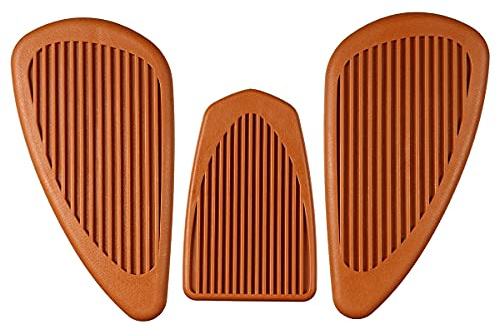 Protège-réservoir de moto Cafe Racer - Plaquette de traction latérale pour réservoir de gaz - Protège-genoux - Autocollants pour réservoir de carburant - Panneaux latéraux vintage (Camel)