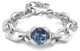 UNO de 50 - Pulsera Colección Charismatic para Mujer, Plata 925, Color Azul, Talla M, Fabricado en España