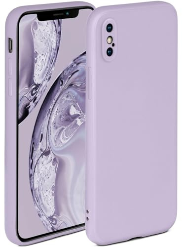 ONEFLOW Soft Case für iPhone X/iPhone XS Hülle aus Silikon mit Kameraschutz, Silikonhülle mit erhöhtem Schutz fürs Display, Backcover Schutzhülle, weiche Handyhülle, Flieder