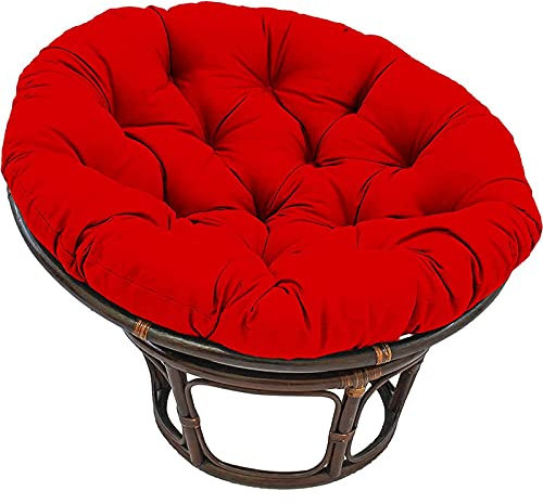 Papasansessel Kissen Polster für Gartensessel Wasserdicht Hängesessel Kissen Schaukelstuhlkissen Rund Papasan Ersatzpolster für Indoor Outdoor Garten,Rot,60 * 60cm
