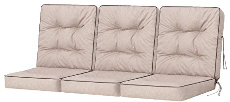 HOBBYGARDEN Hollywoodschaukel Bankkissen Schaukel Gardenkissen Schaukelauflagen Schaukelkissen Bankauflagen Kissen Bank Liegekissen, 110 x 180 cm, Beige