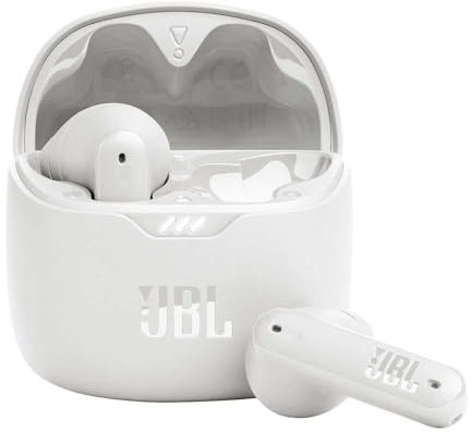 JBL Tune Flex TWS Auricolari In Ear True Wireless Bluetooth, con Cancellazione Attiva del Rumore, Bassi Potenti, Impermeabili IPX4, 8+24 Ore di Autonomia Combinata, Custodia di Ricarica, Bianco