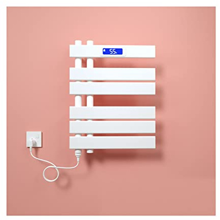 WRJAHCG Scaldasalviette Elettrico,Scaldasalviette con Timer Asciuga Elettrico Portatile 236w Scalda Bagno da Muro Termosifoni Elettrici Basso Consumo 580mm*450mm*55mm,Bianca