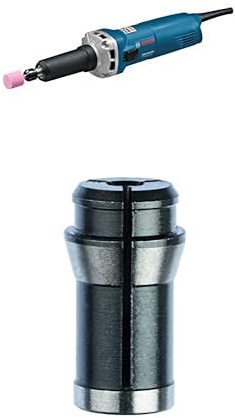 Bosch Professional GGS 28 LCE - Amoladora recta (650 W, 10000 – 30000 rpm, pinza Ø maxi. 8 mm, regulación velocidad, en caja) + Bosch 2 608 570 136 - Pinza de fijación sin tuerca tensora (3 mm)