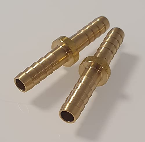 2er Set Messing Schlauchanschluss: Vielseitige Schlauchverbinder und Adapter in verschiedenen Größen, inklusive Reduzierungstücke für Garten und Sanitär (8mm/8mm)
