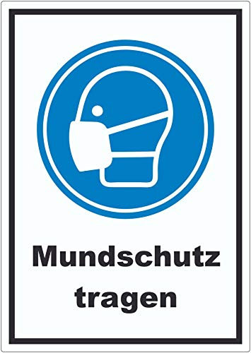 Mundschutz tragen Aufkleber A4 (210x297mm)