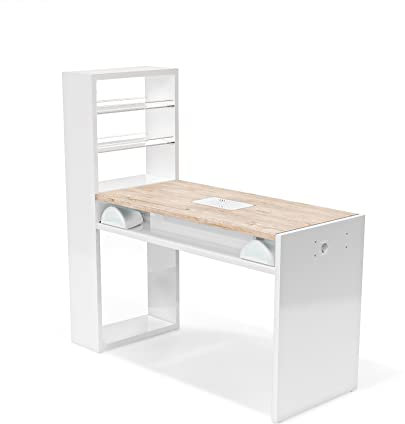 Professioneller Nageltisch mit Nagelabsaugung, Set für Nagelmodellage, 124 x 73 x 50 cm, 120 cm, Modell Worker Plus (Sherwood – kein Staubsauger)