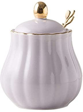 lait Sucrier de couleur unie avec couvercle et cuillère, pot de stockage de sucre en céramique de 300 ml, pot de sucre en porcelaine, for café, restaurant, maison-bleu - pot de 300 ml ( Couleur : Onec
