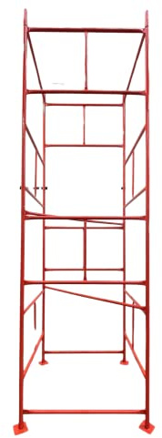 HILL TOP FABRICATIONS CO (1998) LTD - Scaffolding Tower 4.26 Meters (14') Working Height 4x4 Base Size. Steel & Polyester Powder Coated (PPC) Safety Orange for A High Quality Durable Finish