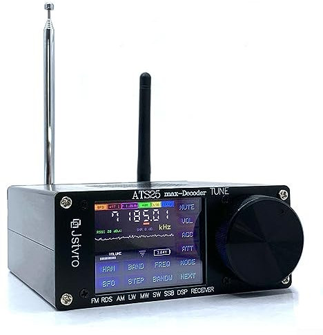 Receptor de radio, 2.4 pulgadas ATS25Max Decodificador SI4732 Radio de banda completa para DSP FM LW MW SW SSB Receptor de pantalla táctil con aleación de aluminio
