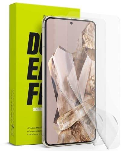 Ringke Pack de 2, Dual Easy Film para Protector de Pantalla Google Pixel 8 Pro, Fácil de Instalar, Protector Pantalla Cobertura Total