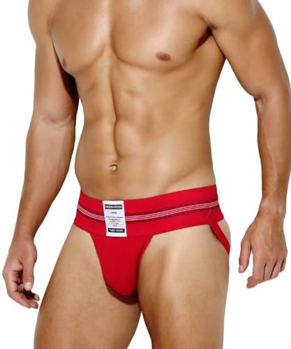 Casey Kevin Jockstrap Herr Underkläder Mäns Hängselbyxor Athletic Sport Stringtrosa Trosor, A3-röd, XL