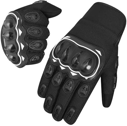 SAWANS Gants Moto Cross Protege Main Moto Gants Tactiles Homme Equipement Moto Respire Gant Homme Scooter Gant Moto Homologué Homme Et Femme ATV BMX Cyclisme Sports (Noire, M)