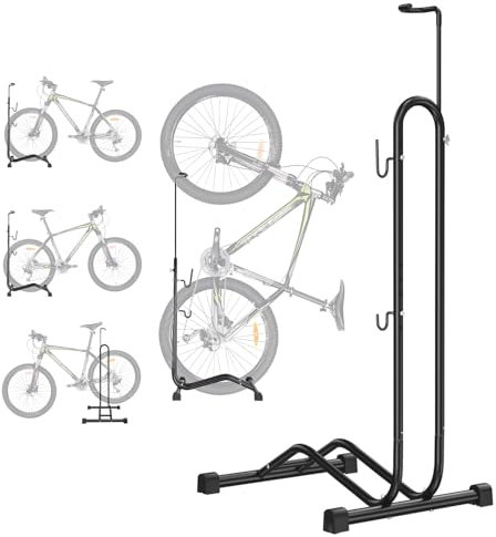 Kegoupdys Bike Stand Freestanding Bicycle Stand Space Saving Vertical Bike Storage for Mountain/Road/Kids Bike. Bicycle Floor Parking for Indoor/Outdoor. Bike Rack for Maintenance. (3 IN 1)