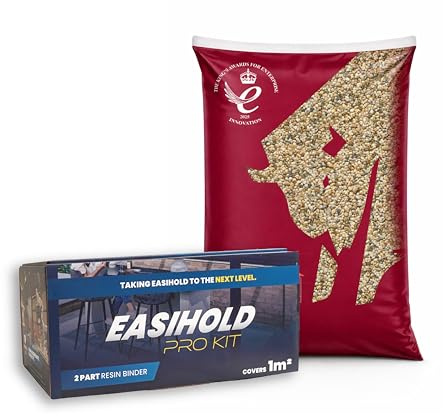 Easihold Resin Bound Gravel Kit 1m2 UV Stable Resin & Stones for Patios & Walkways 100% Water Permeable, Long-Lasting & UV-Resistant Stone Carpet Binding Polyurethane Resin (Coshel)