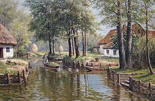 ZHAOSHAN Leinwandbild, Poster, 58 x 90 cm, ohne Rahmen, Blick in den Spreewald von Bruno Moras