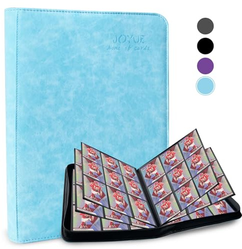 JOYUE Album di carte da collezione con 30 pagine, 540 tasche, colore blu, impermeabile, in poliuretano, colore blu