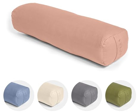 Vedara® Yoga Bolster AKAMA – Yogakissen mit Kapokfüllung für Yin Yoga – Rechteckig – Waschbarer Bezug aus 100% robuster Baumwolle – Großes Yogakissen für Restorative Yoga