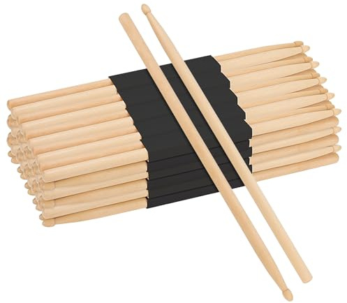 MANCHAP 30 Pairs 5A Drum Sticks Pack, Wood Tip Drumsticks for Drumming, Practice, Performance
