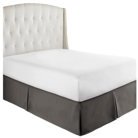 FOVAOK – Cache-sommier doux et confortable avec plis sur mesure et tissu résistant aux rides et à la décoloration - 38,1 cm de haut (sans plateforme) (Gris foncé, 160 x 200 x 35 cm)