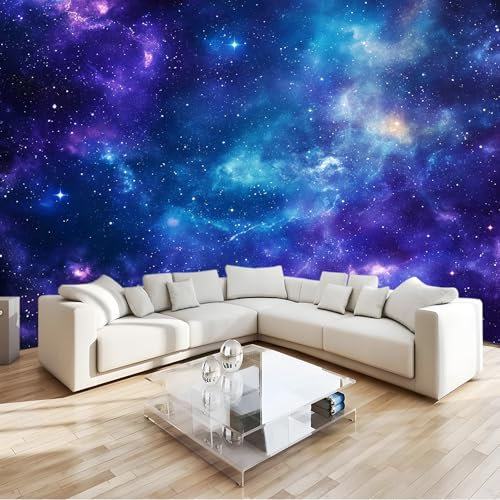 Fototapete Galaxie Nebel Lila Himmel 3d Effekt Wand Dekoration 200 x 140 cmVlies Wandtapete Tapeten Wohnzimmer Schlafzimmer Jugendzimmer Moderne Design Wandbild Farbe