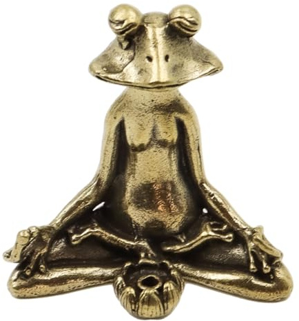Nicear Yoga Frog Metal Meditating Frog Statue Desktop Garden Statue Funny For Indoor Outdoor Decoration Home Garden Sculptures