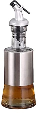 GLJTUO Dispensador De Aceite Y Vinagre Dispensador De Aceite Y Vinagre, Dos Conjuntos Botella Aceitera Y Vinagrera Acero Inoxidable Y Vidrio Vertedor De Acero Inoxidable Co,