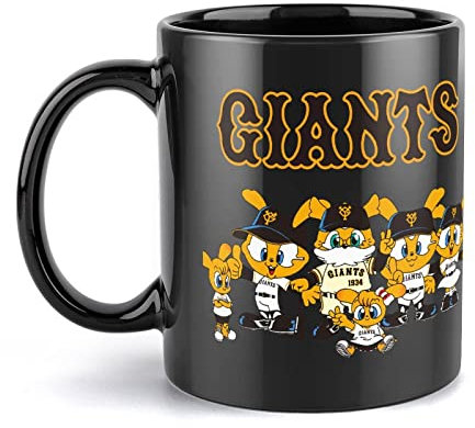 YINGD Tazza nera Yomiuri Giganti Tazze da caffè per casa cucina ufficio in ceramica creativa tazze da latte birra bicchieri per colazione tazze resistenti al calore tazza compleanno 330 ml