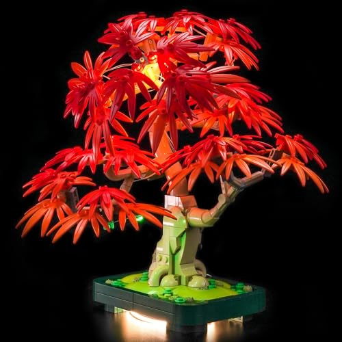 LocoLee Optical Control Led Light Set Compatible with Lego 10348 Japanese Red Maple Bonsai Tree Led Decoration Lighting Kit Compatible with Lego 10348 Building Blocks Model,Only Lights Set,No Model