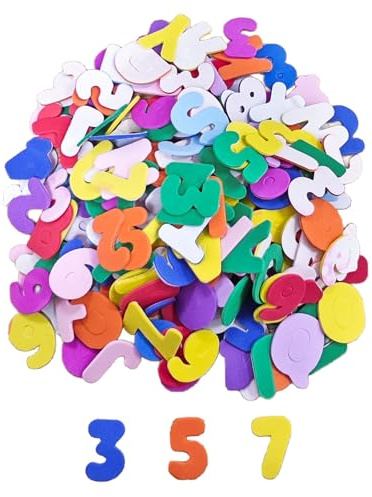 Nurila 180 Stück Buchstaben Aufkleber,Bunt Moosgummi Zahlen Buchstaben Selbstklebend 3.5cm,Buchstaben Selbstklebend Für Kinder Namensaufkleber DIY Handwerk Kartendekoration