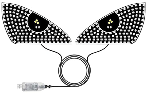 Kanoauo Lumière Décorative Yeux de Voiture - Éclairage Pare-Brise Léger pour Automobile,Écran Flexible Programmable pour Camion & Automobile – Éclairage Personnalisé avec Effets Innovants