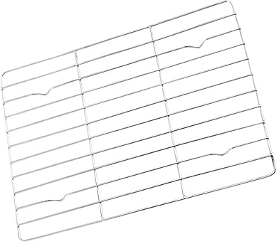 FIXOSHEE Rejilla Para Enfriamiento y Parrilla Portátil 26x16 Cm De Acero Inoxidable Resistente Antiadherente Para Repostería y Barbacoa Al Aire Libre