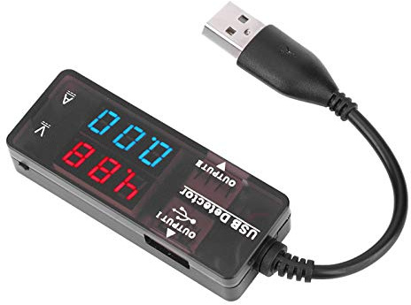 Bediffer Misuratore di Corrente di Tensione USB con Display a Doppio Display, Amperometro del Voltmetro del Tester USB, Tester di capacità della Batteria, Caricamento del (Bicolore)