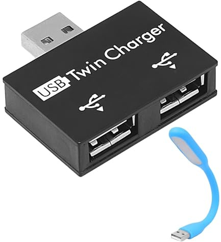 Hub USB de 2 Puertos | Convertidor de Cubo múltiple de 1.57 Pulgadas para | teléfonos | ABS Una Herramienta de expansión de Carga Que es Conveniente para Llevar a casa, automóvil, Escuela y Viajes.