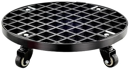 Chariot à plantes robuste avec roulettes – Chariot rond en métal, qualité industrielle, bord en aluminium, utilisation en extérieur, 33 cm, parfait pour le jardinage et le transport de plantes