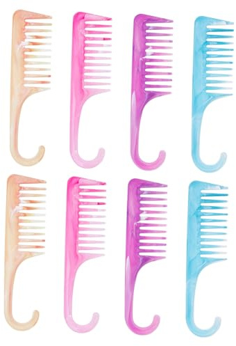 Peine Curvo de Pp con Cola, 8 Piezas, para Cabello y Pelucas | Raya Precisa, Reduce Rotura, Uso en Peinado Profesional, Hombres y Mujeres