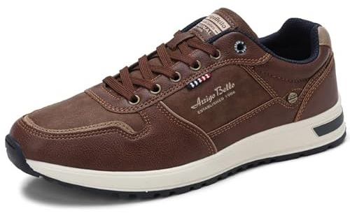 ARRIGO BELLO Zapatillas Hombre Zapatos Casual Deportivas Moda Transpirable Running Sneakers Tamaño 41-46 EU (D Marrón, Talla 43)