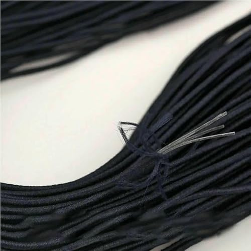 Cuerda elástica resistente de 1,5 mm, banda elástica de colores, cordón de goma para manualidades, costura, joyería y accesorios - Azul marino, 1,5 mm - 5 metros