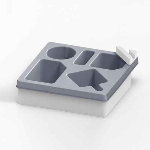 Bandeja para portavasos con rotación de 360 grados para bebidas, aperitivos y controles remotos, base de silicona desmontable para sofá, coche, oficina y uso al aire libre (gris)