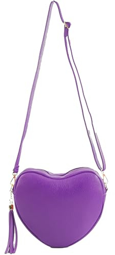 modamoda de T267 Damen Leder Herz Umhängetasche Schultertasche, handmade in Italy