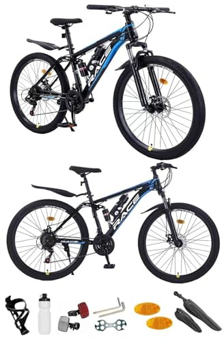 26”, 27.5”, 29 Inch Mountain Bike, Adult Bicycle, Teenager Bike, Men & Women’s Bike, Unisex MTB, Sport’s Cycle,19 KG Lightweight, Double Suspension, 21 Speed, Dual Disc Brakes, New (27.5 Inch)