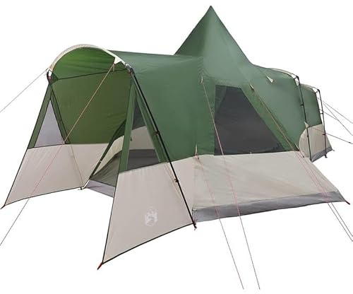 Marco de carpa de té con techo y almacenamiento, 720 x 465 x 295 cm, poliéster 185T con revestimiento de poliuretano, verde, resistente a la intemperie y duradero para jardín, camping y exterior
