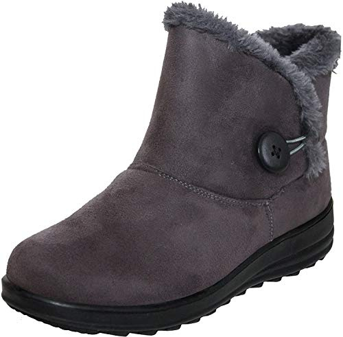 Cushion Walk Womens Ladies Lightweight Fur Lined Girls Warm Casual Comfort Winter Ankle Boots UK Sizes 3-8