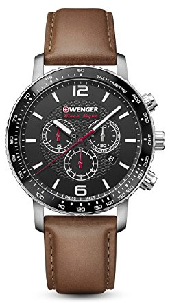 Wenger Unisex ErwachseneArmbanduhr Chronograph Quarz Leder 01.1843.104