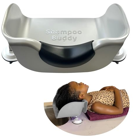 Shampoo Buddy Portable Hair Wash Basin for Children, Toddlers, Kids, Teens | Portable Shampoo Bowl for use on Bathtub or Sink (Grey)