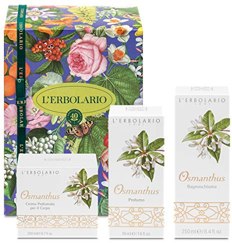 L’Erbolario Confezione regalo Trio Profumo – Linea Osmanthus – Profumo 50, Bagnoschiuma 250 ml e Crema Corpo 200 ml