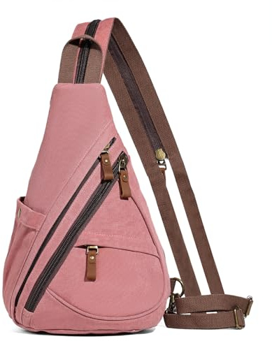 KL928 Canvas Sling Bag Rucksack Damen und Herren – Schulterrucksack Umhängetasche Crossbag Verstellbarem Schultergurt Perfekt für Outdoorsport, Wandern, Radfahren, Bergsteigen, Reisen