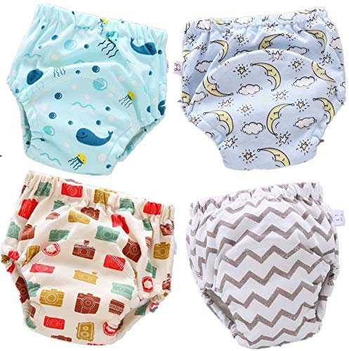 FannyFan 4er Baumwolle Töpfchen-Trainingshose Baby Trainerhosen Höschen Töpfchentraining Unterwäsche Toilettentraining Bis 4 Jahre (Junge2, 4Jahre-)